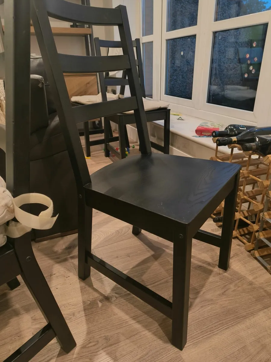 4 X Black NORDVIKEN Ikea Chairs - Image 1