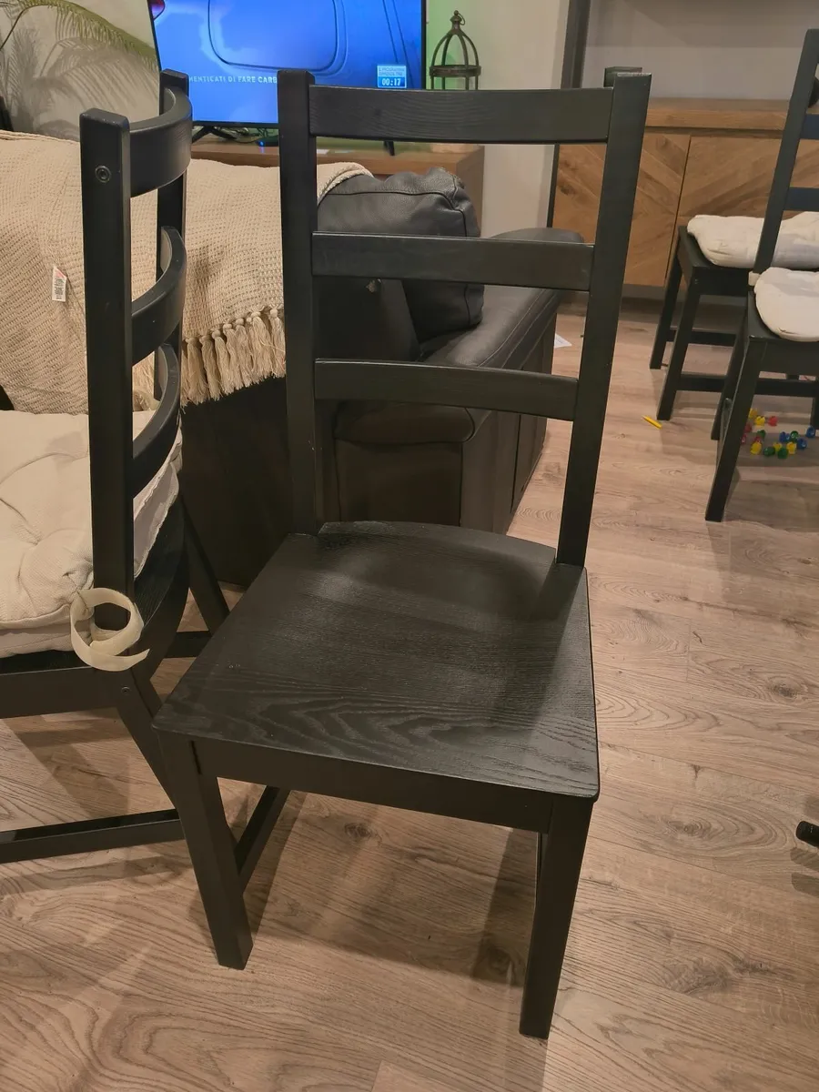4 X Black NORDVIKEN Ikea Chairs - Image 3