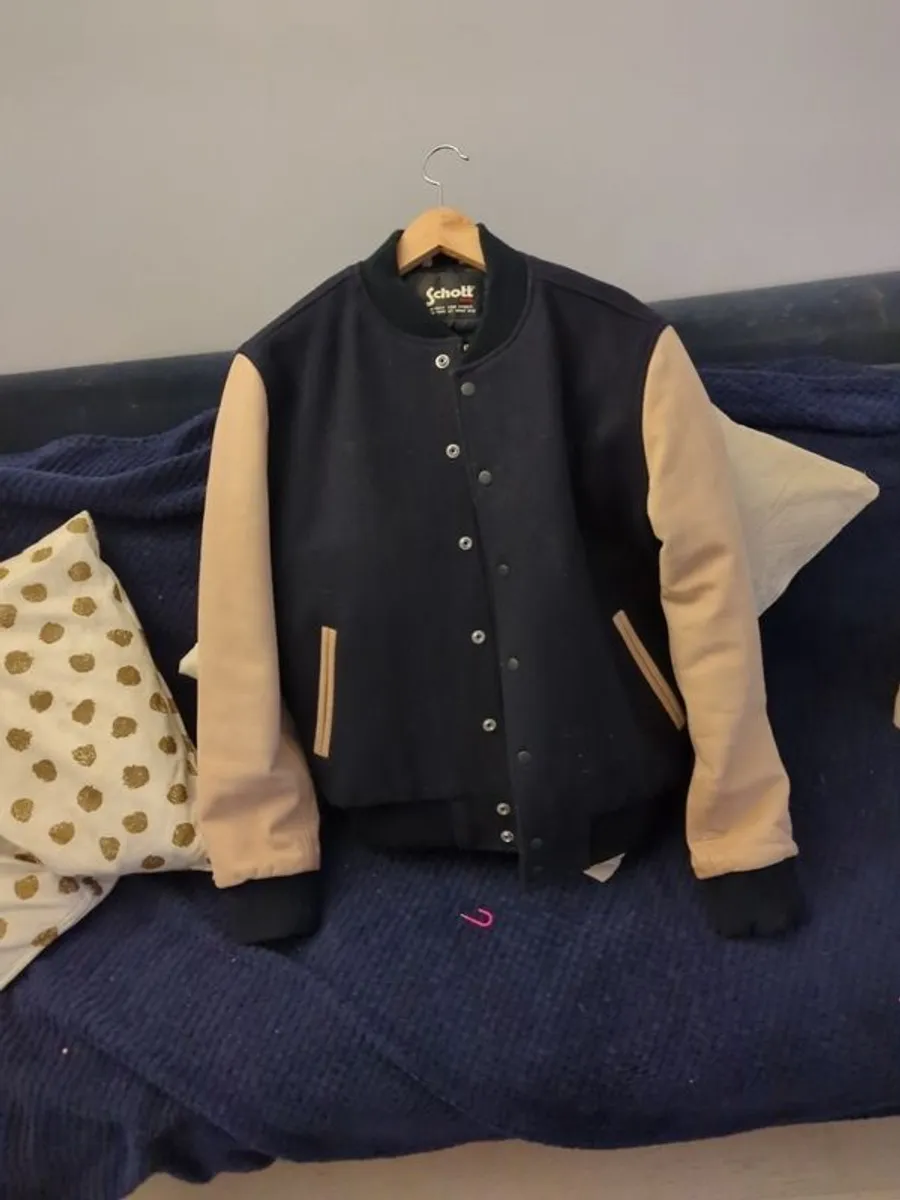 Schott leather varsity jacket - Image 2