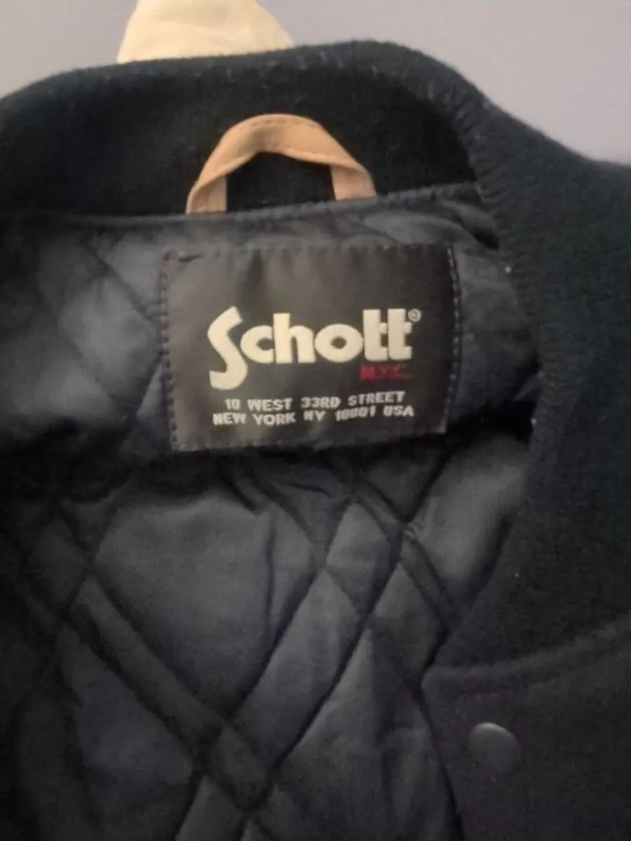 Schott leather varsity jacket - Image 3
