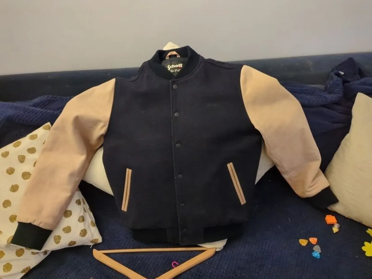Schott leather varsity jacket - Image 4