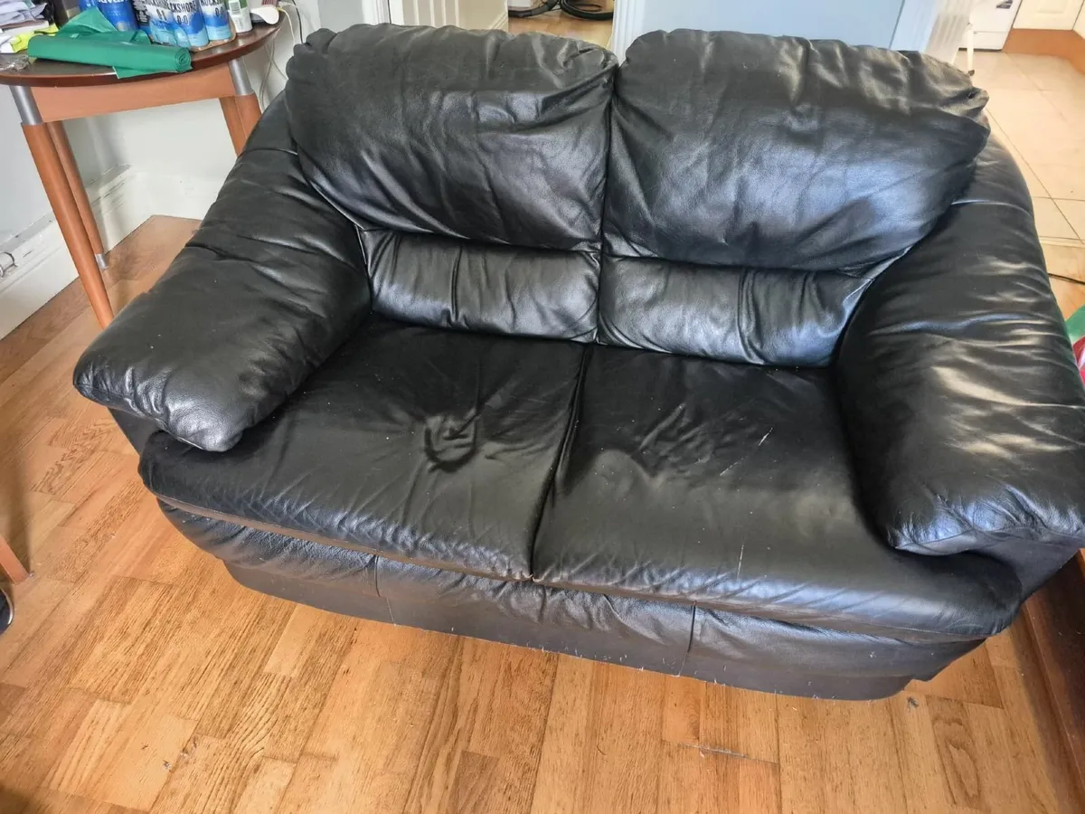 Sofa-two seater-leather - Image 2