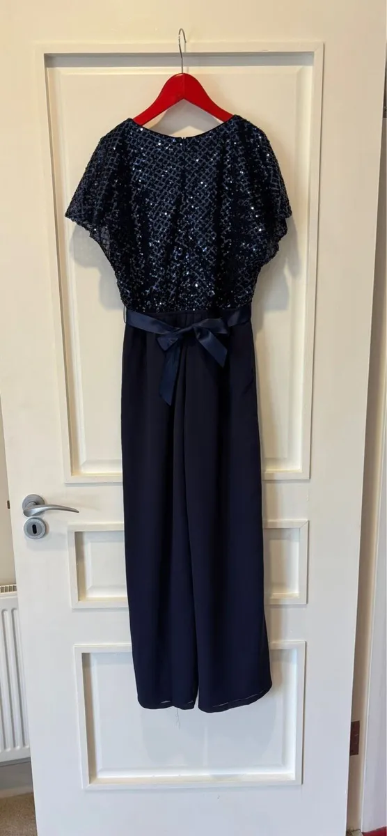 Monsoon navy sparkly jumpsuit age 12-13 - Image 3