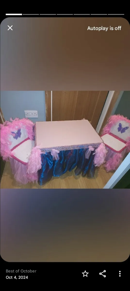 Newly upcyled little girls table and chairs - Image 3
