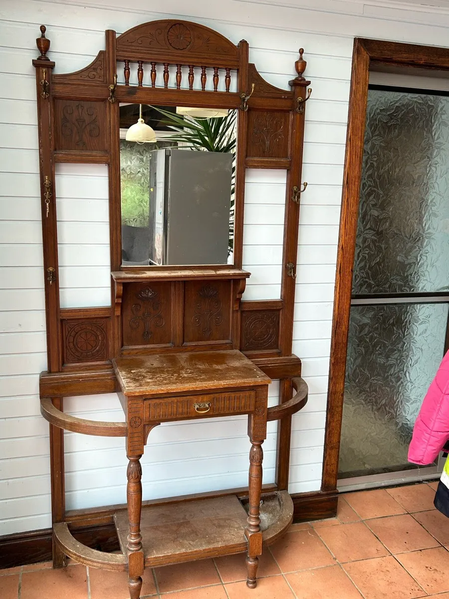 Antique hall rack