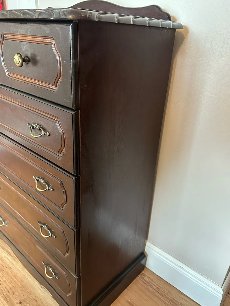 Mahogany 5 drawer chest of drawer - Image 3