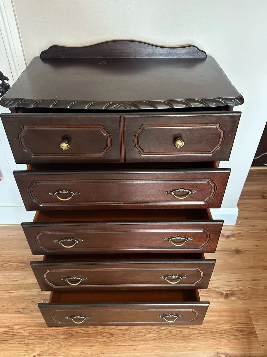 Mahogany 5 drawer chest of drawer - Image 4