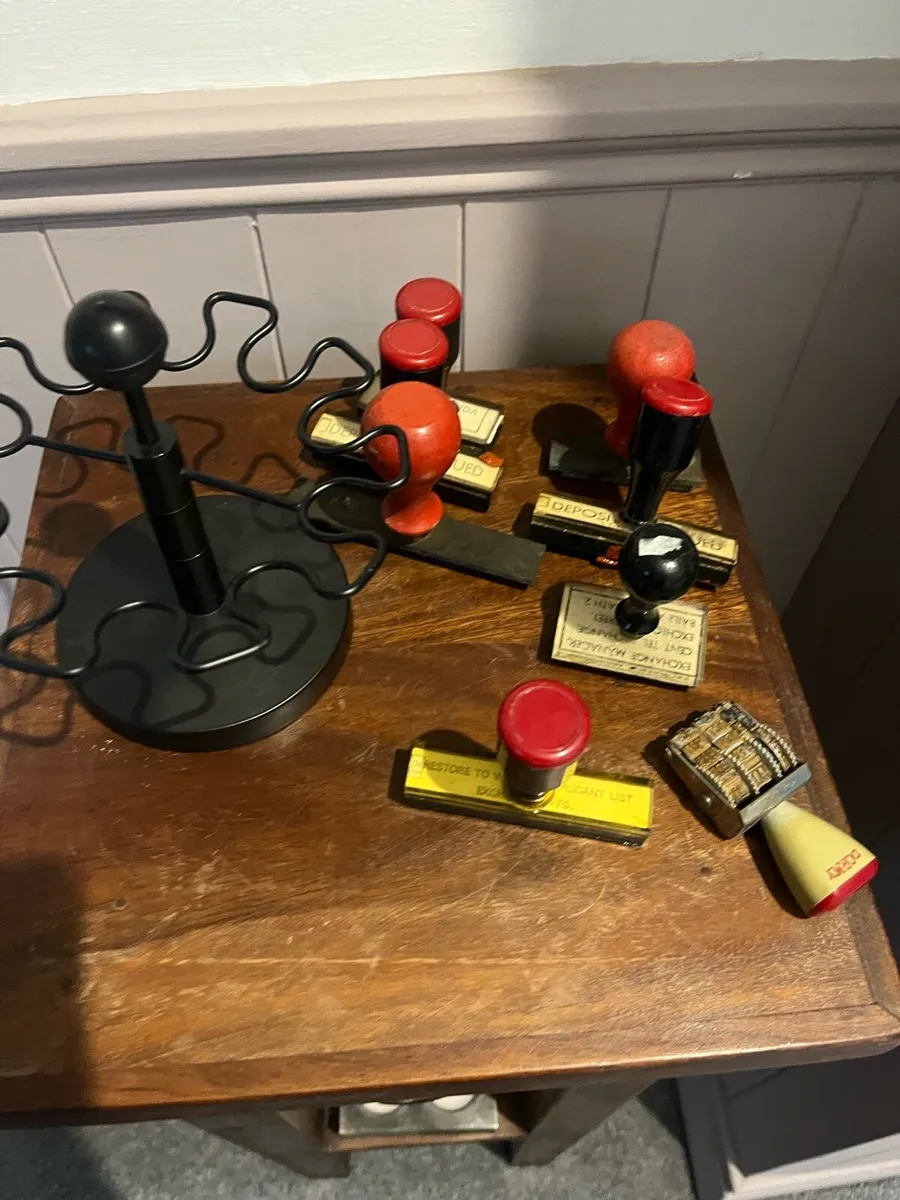 Vintage Stamp Holder & Stamps - Image 2