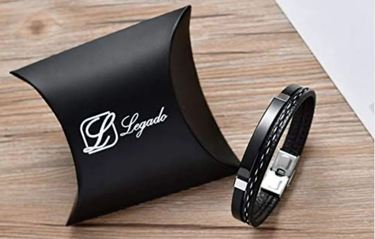 Men's Viking Bracelet  PU Leather & Stainless Stee - Image 2