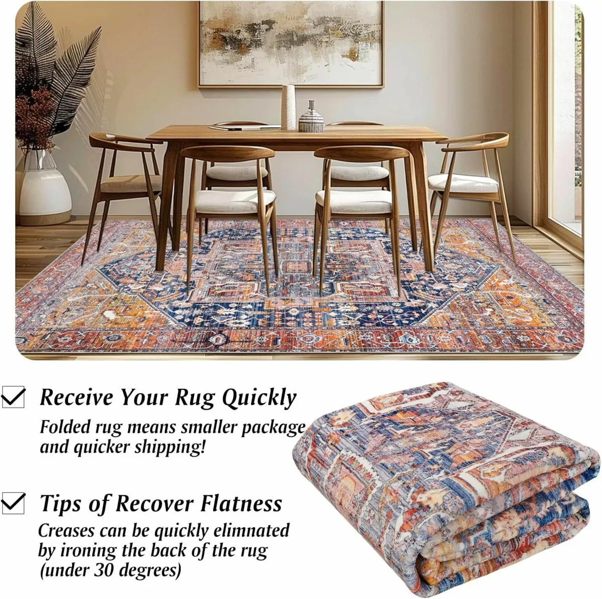 Oriental Large Rugs red Living Room 200x290cm - Image 4