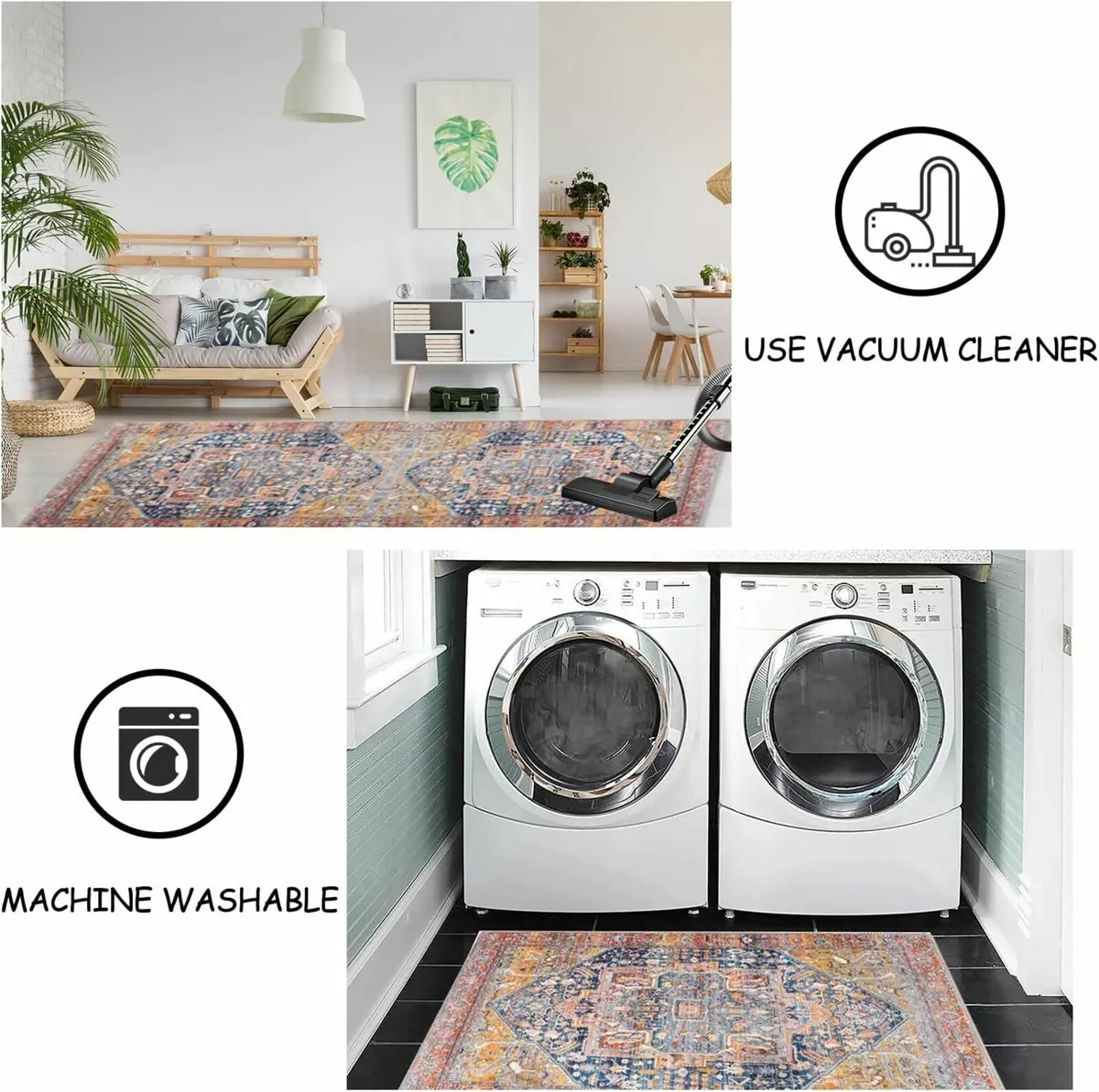 Vintage Rugs 60x130cm Washable hallway bedroom - Image 3