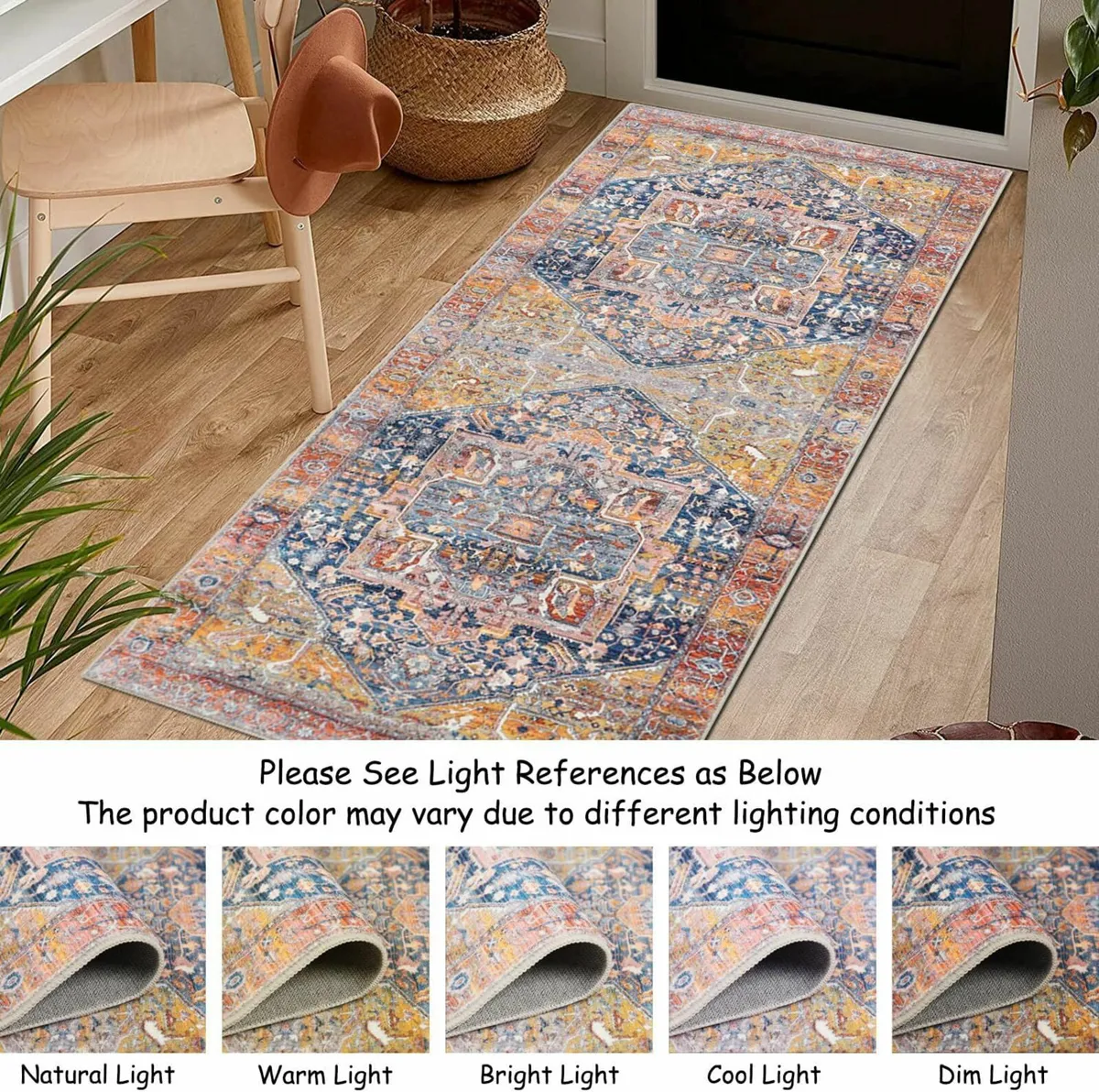 Vintage Rugs 60x130cm Washable hallway bedroom - Image 4