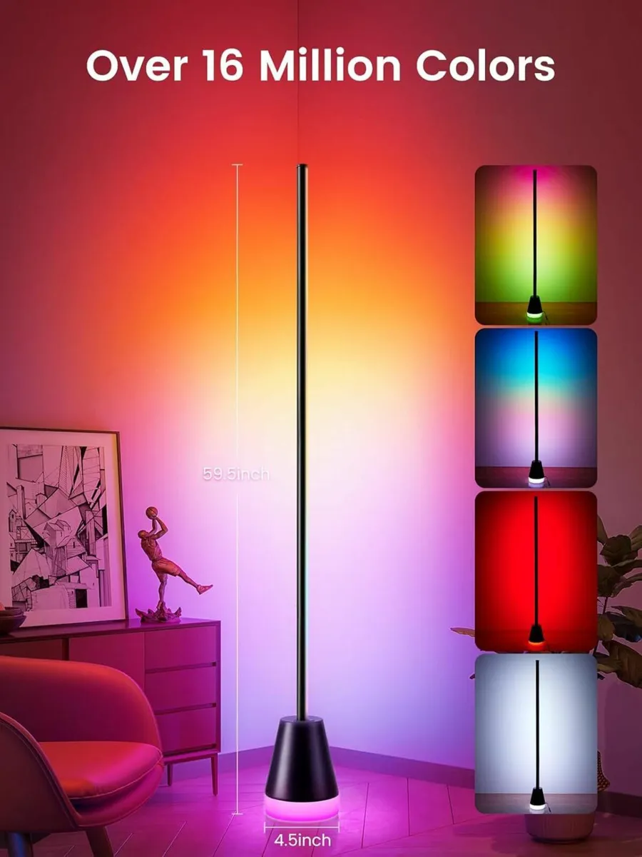 Smart RGBICW LED Floor Lamp App Remote Control - Image 3