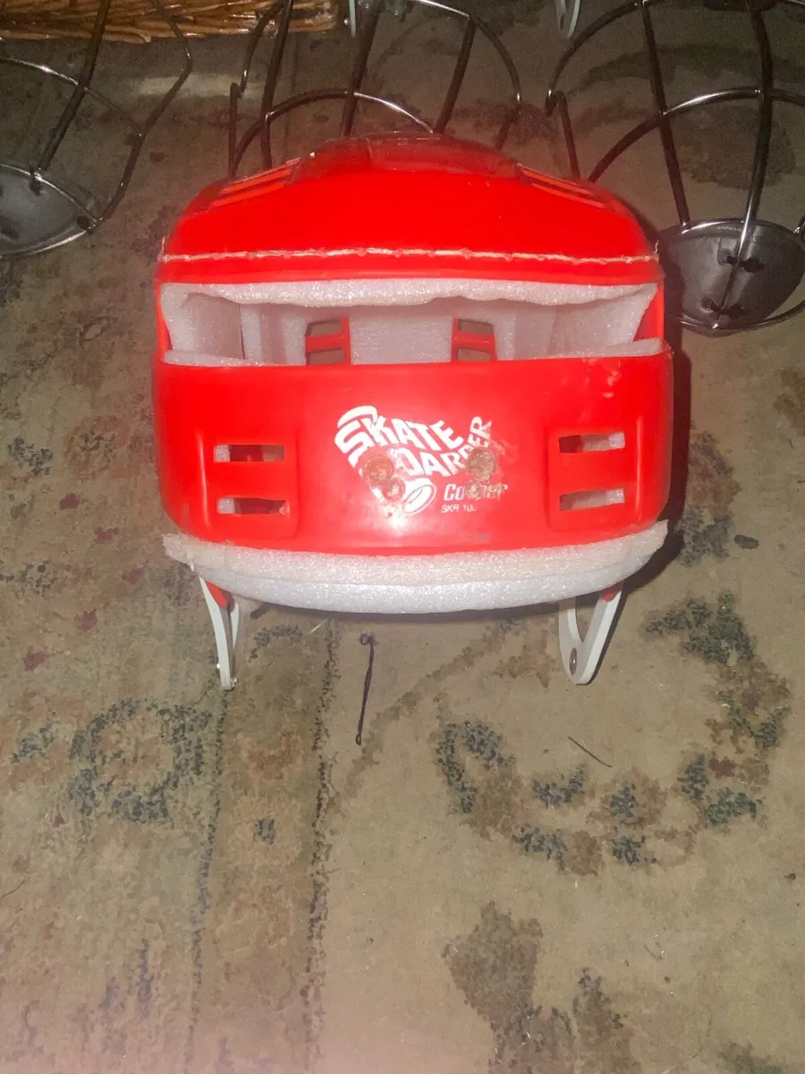 Red stitched Cooper Skateboarder GAA hurlinghelmet - Image 1