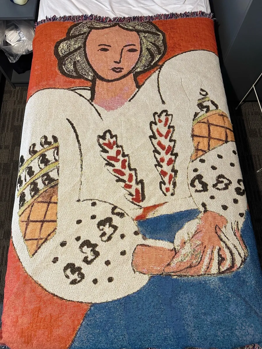 Decorative blanket, cotton and linen texture