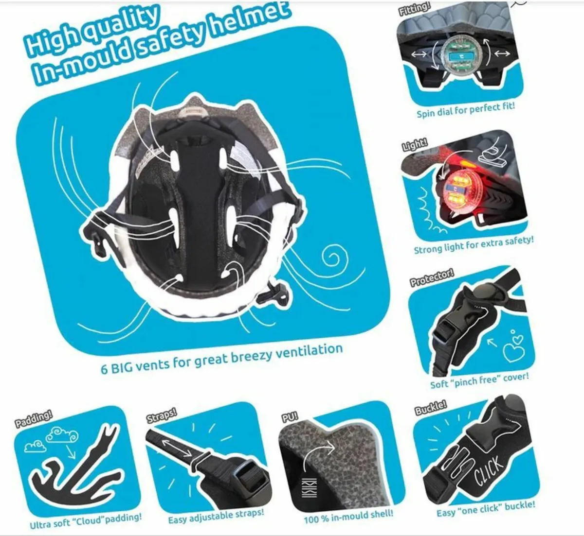 Awesome CRAZY SAFETY BLACK DRAGON kids bike helmet - Image 3