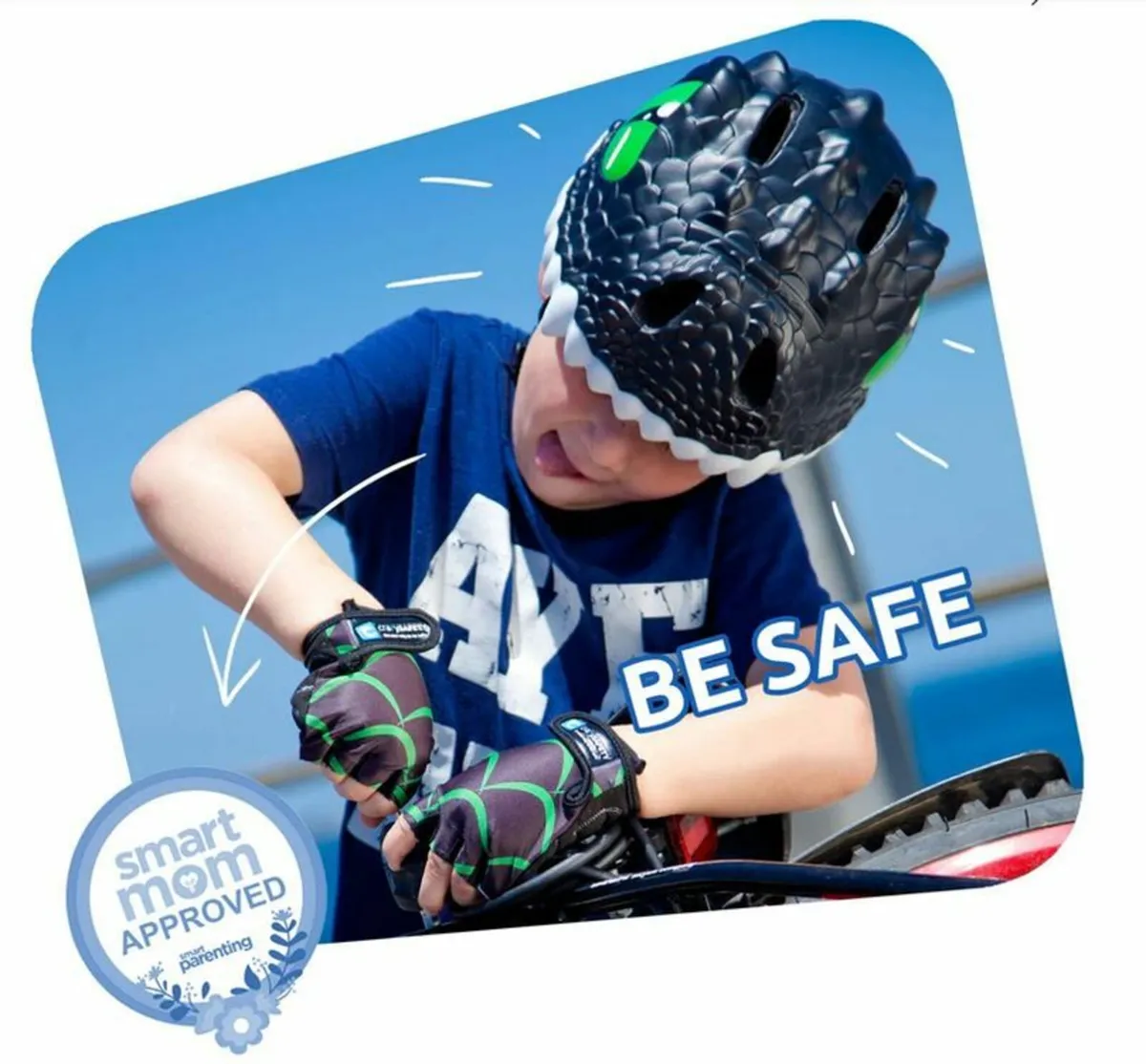 Awesome CRAZY SAFETY BLACK DRAGON kids bike helmet - Image 4