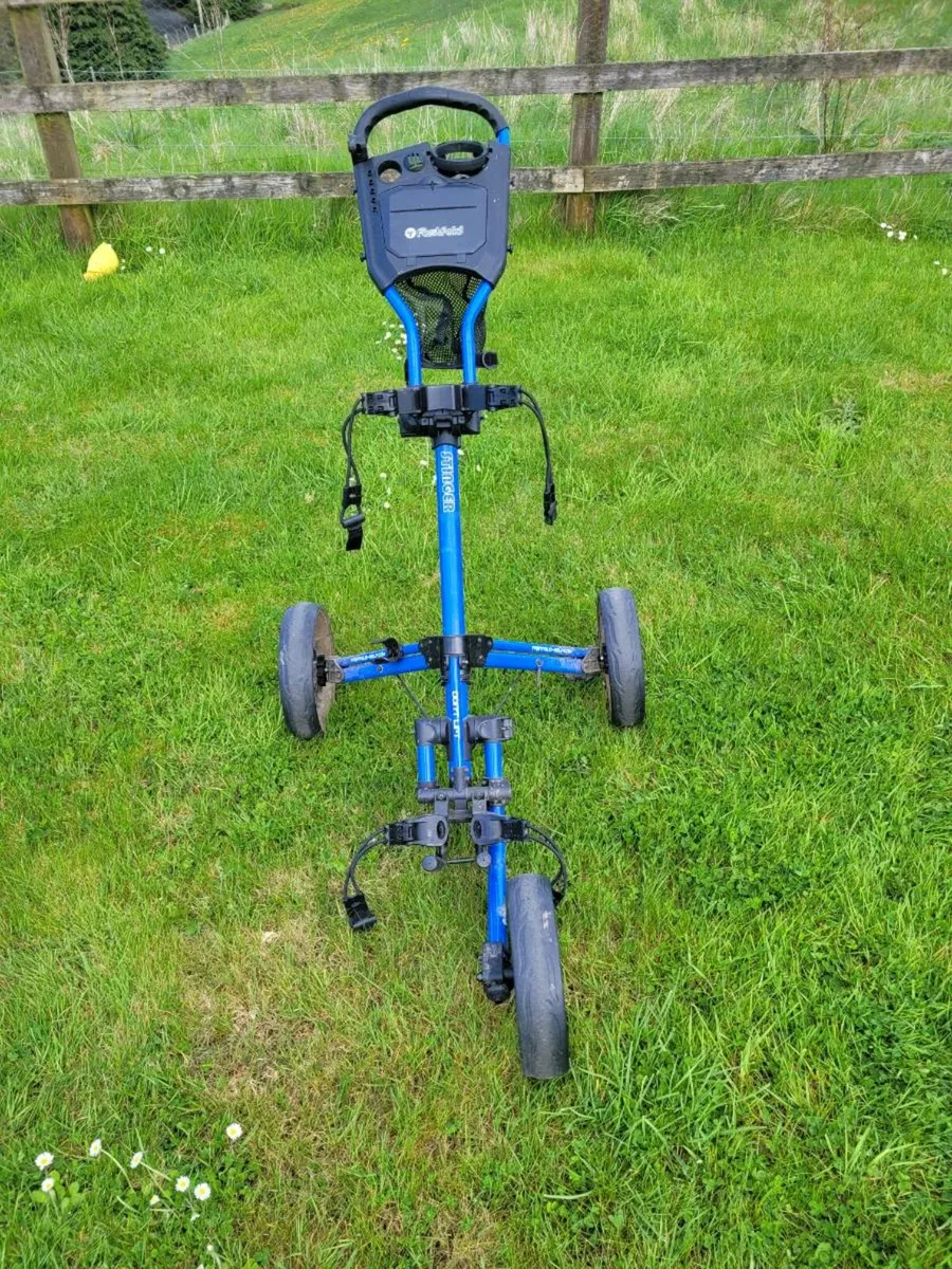 FastFold Square Manual Golf Cart – Royal Blue - Image 1