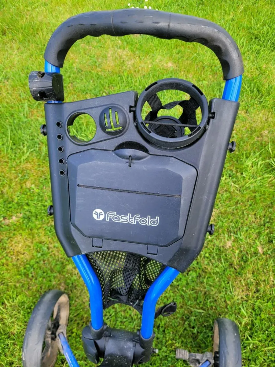 FastFold Square Manual Golf Cart – Royal Blue - Image 3
