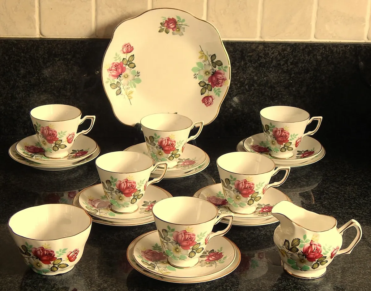 21 Piece Royal Tara Fine Bone China Tea Set - Image 1
