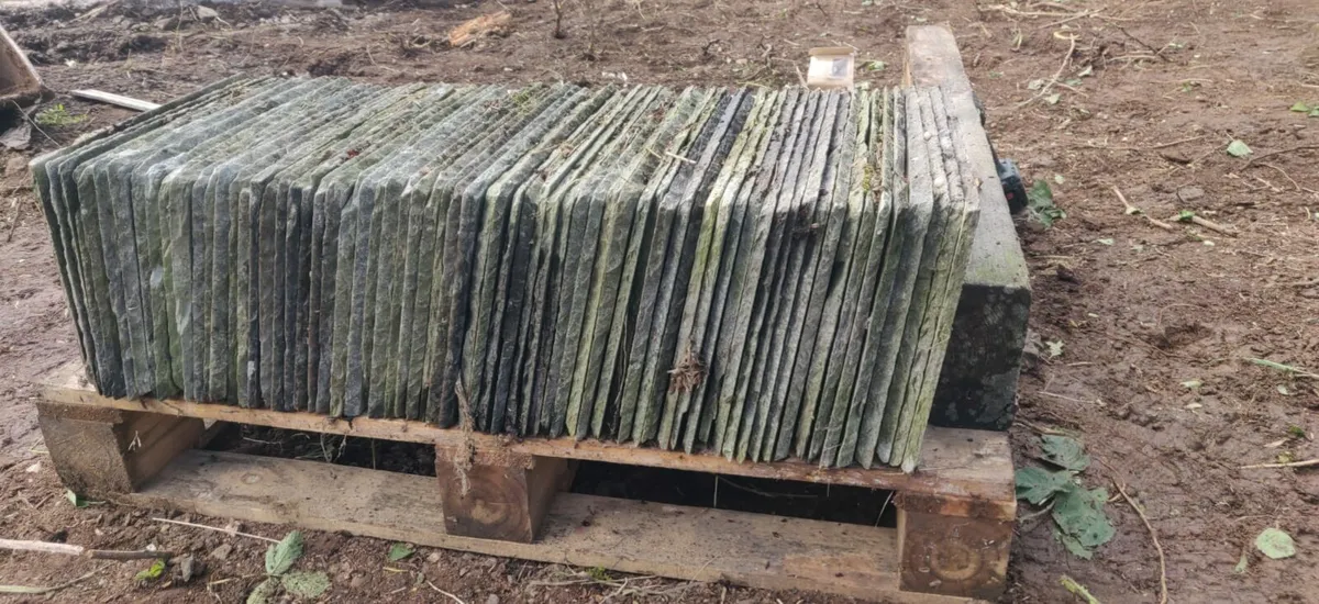 Bangor slates chimney pots floor ridge roof tiles - Image 1