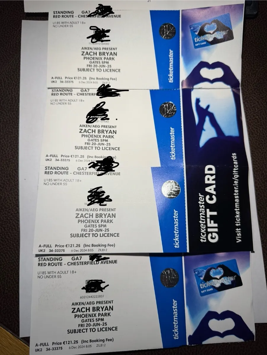 Zach Bryan tickets x 4. Fri 20th june - Image 3