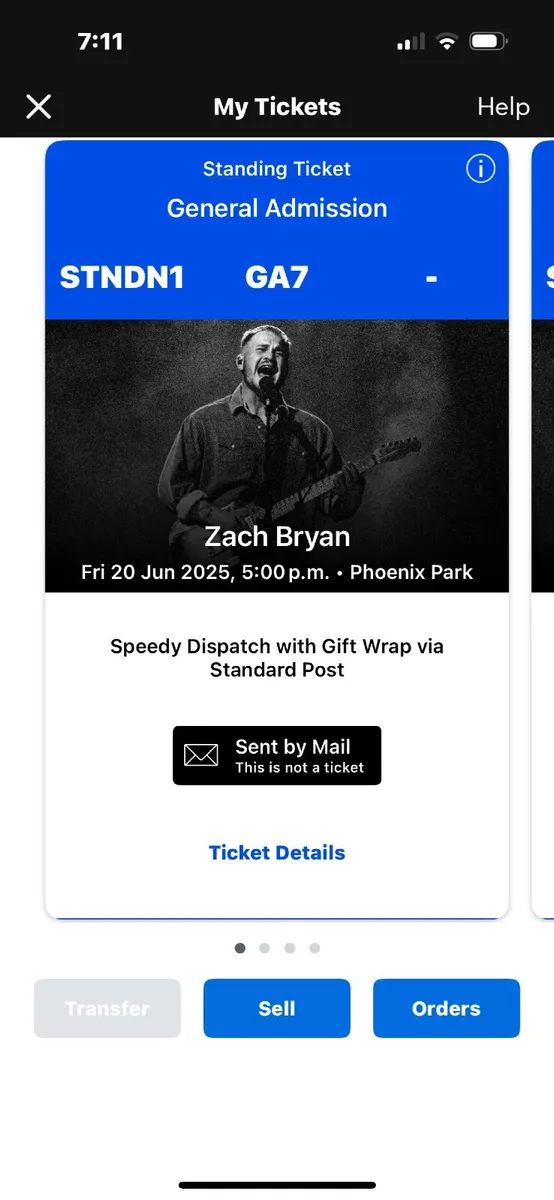 Zach Bryan tickets x 4. Fri 20th june - Image 1