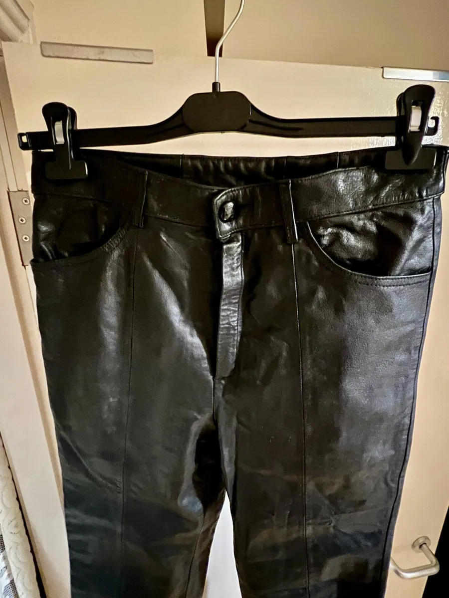 STRAIGHT LEATHER TROUSERS - Image 2
