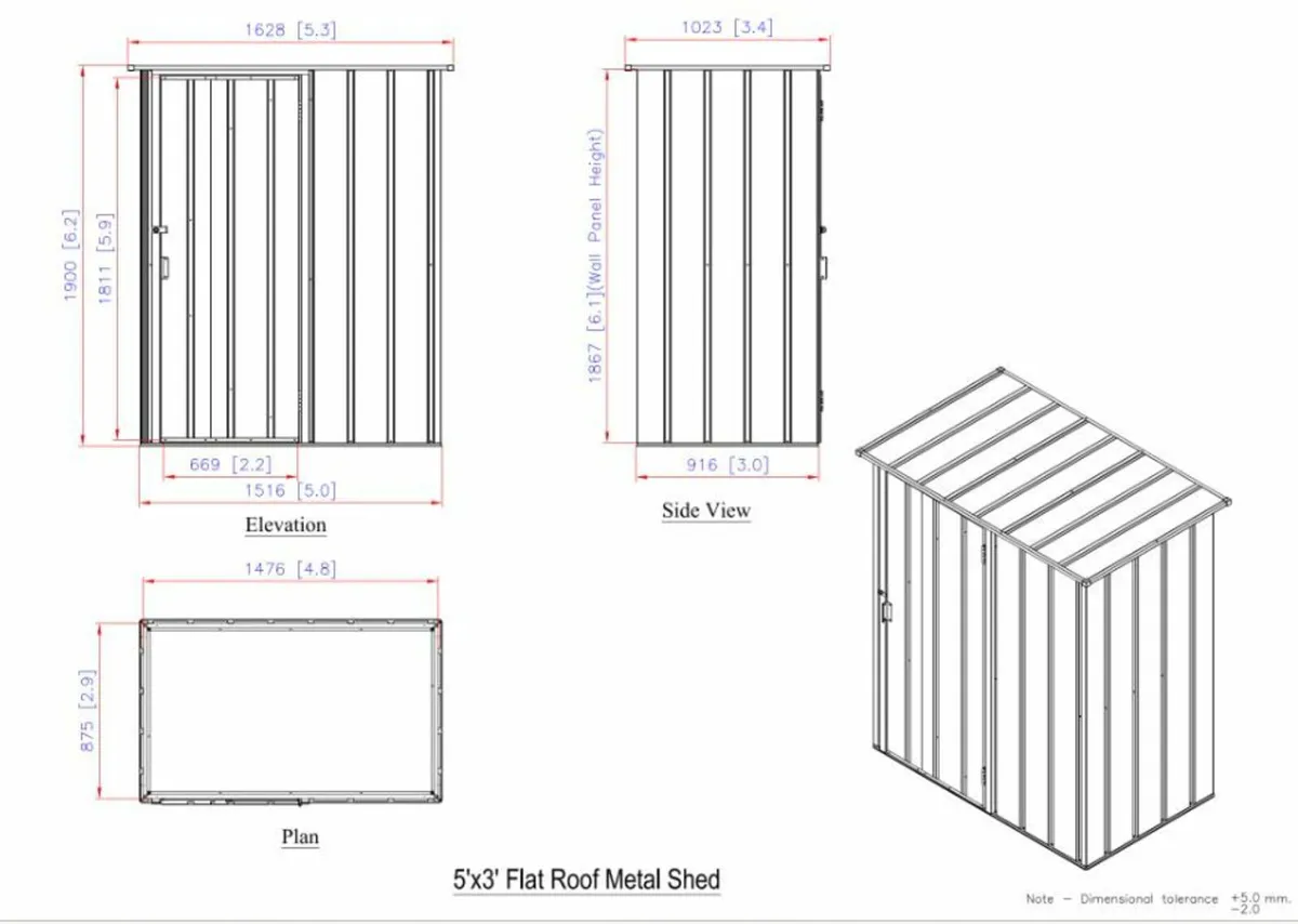 Easy-Store 5×3 Steel Garden Shed Green or Grey. - Image 3