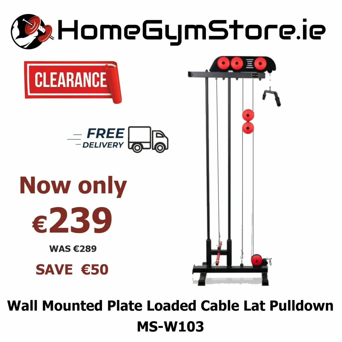 Gym Wall Mount low high Lat Pulldown Cable Pulley - Image 1