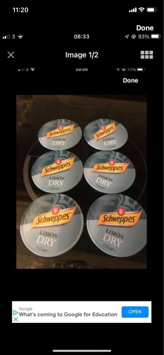 Schweppes Metal Coasters (6) - Image 1