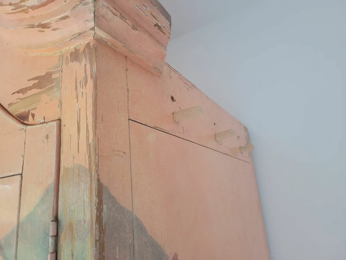 Vintage hand painted Cupboard Wardrobe Dresser - Image 4