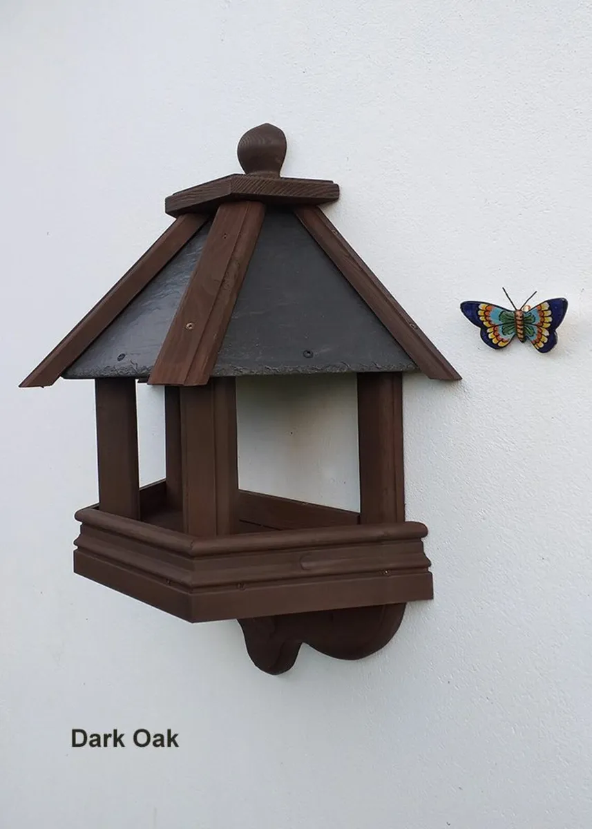 Bird feeders. Wall mounted. Slate roof - Image 2