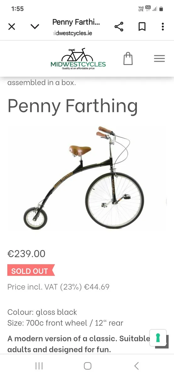 Childs penny farthing bike - Image 1