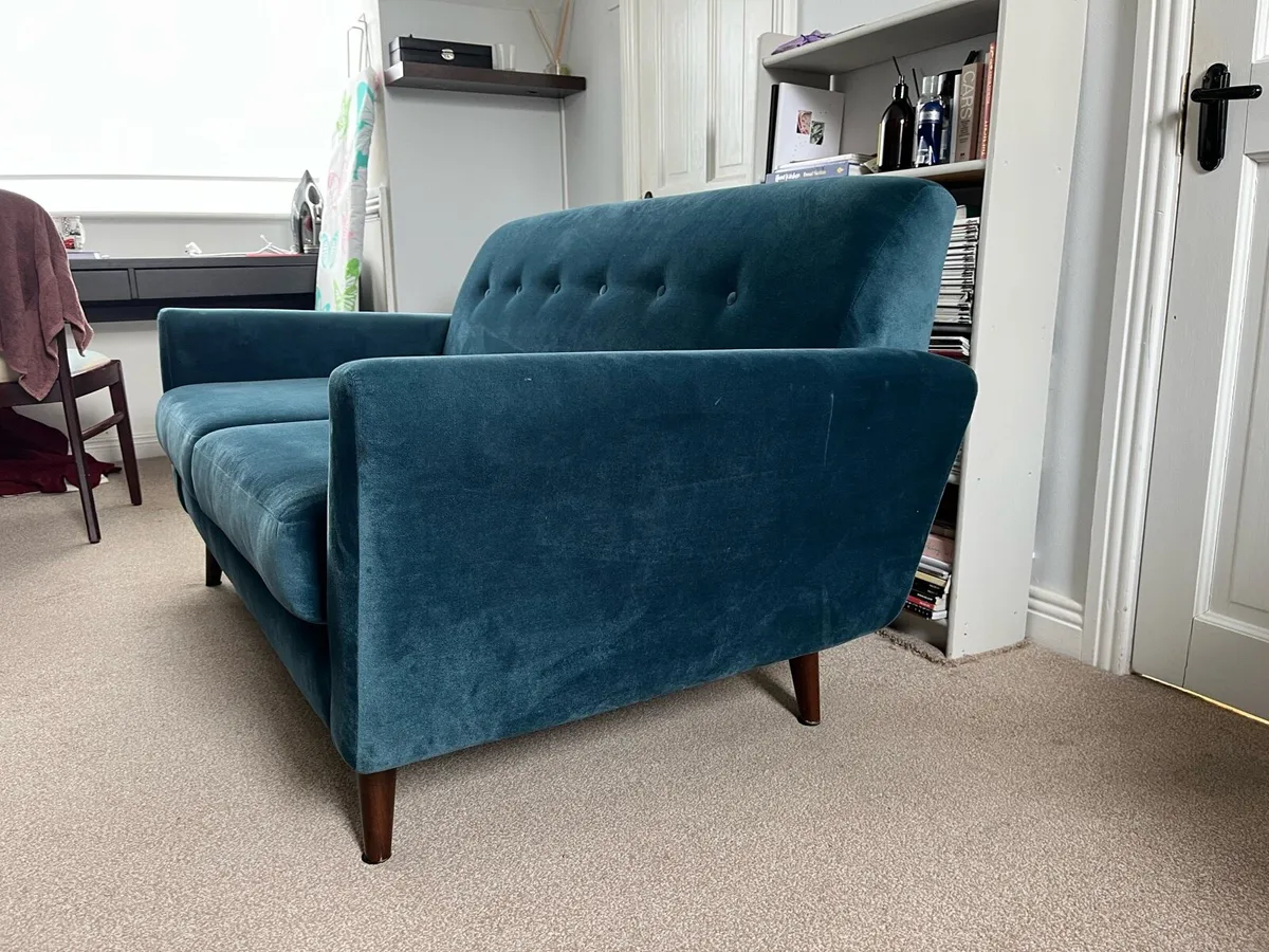 Two Seater Velvet Couch - Image 3