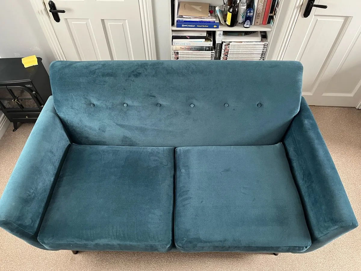 Two Seater Velvet Couch - Image 4
