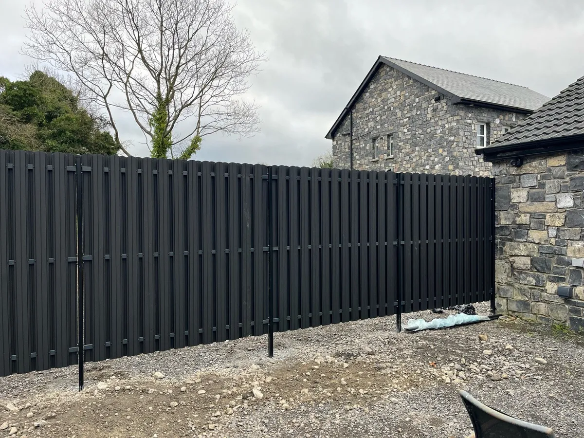 Metal fencing panels,gate and posts - Image 1