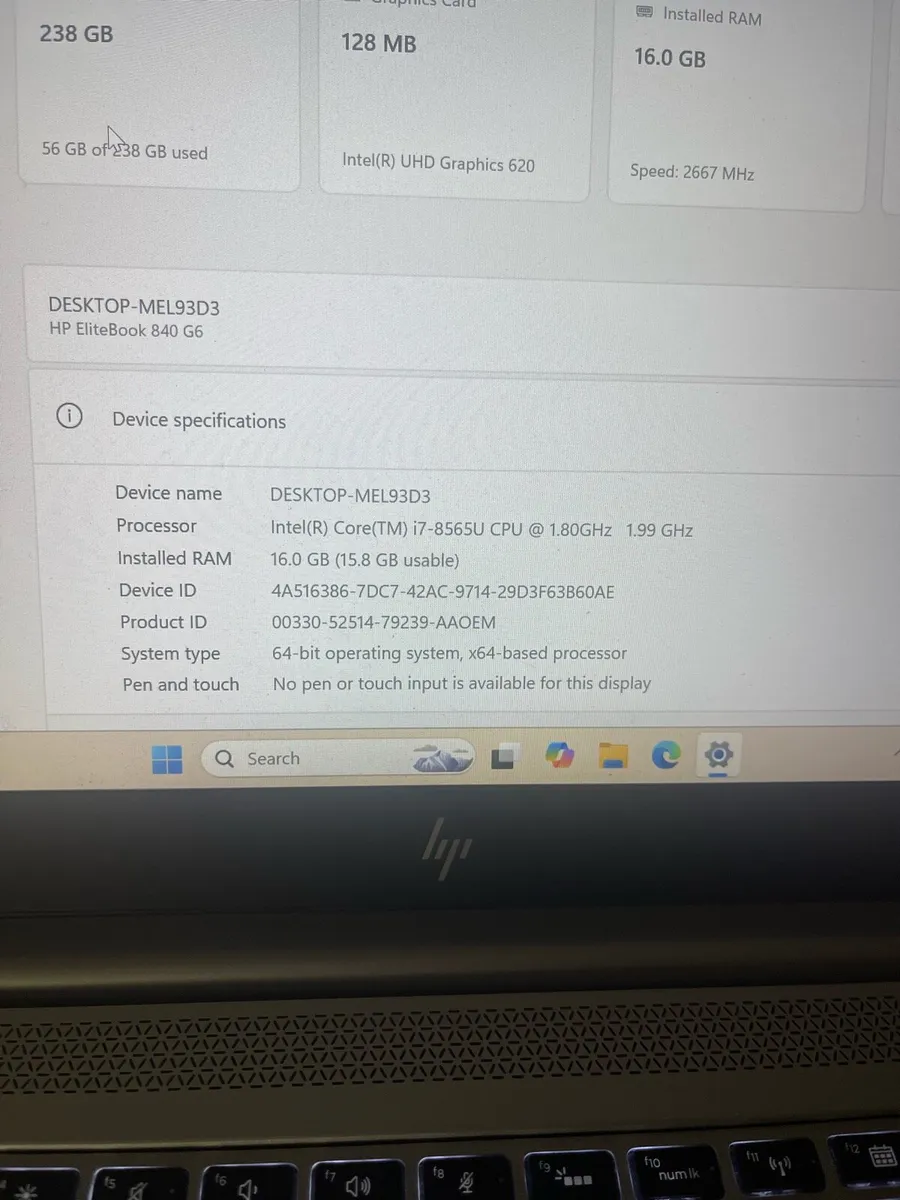 Hp laptop i7 pro 16-256 win 11 pro - Image 4