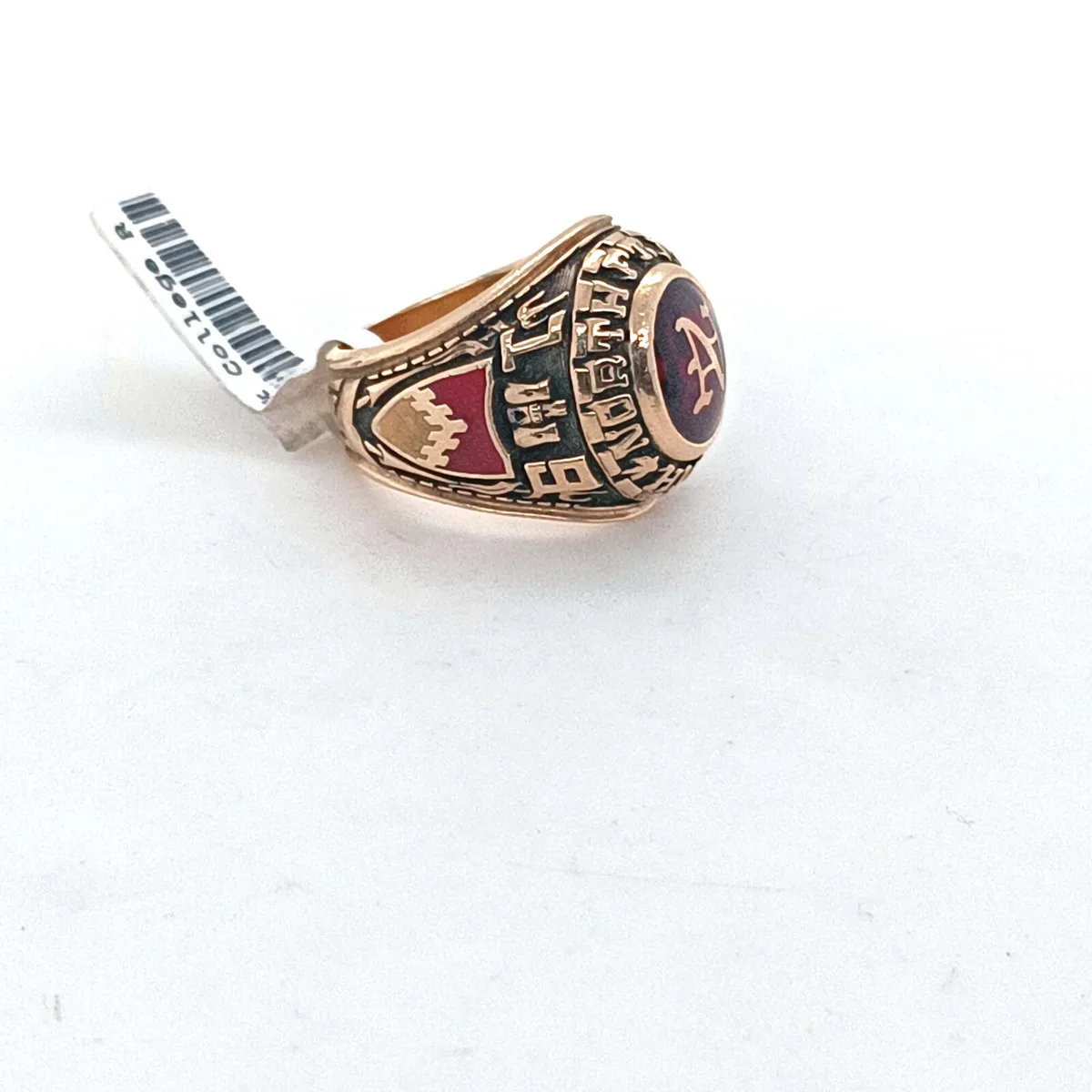 10k Gold Filled College Ring, Red Stone 1975 - Image 3