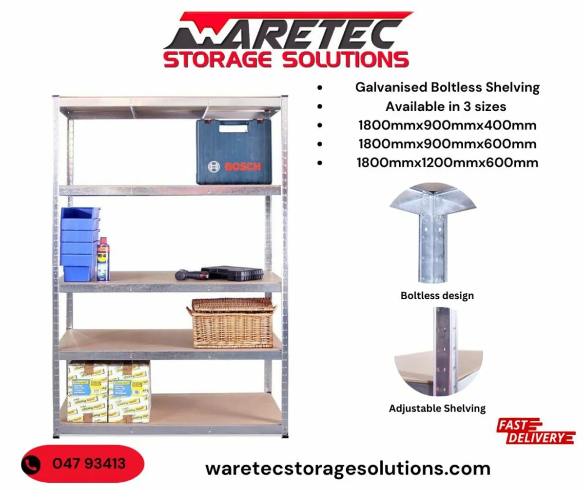 Galvanised shelving 3 Sizes Available - Image 1