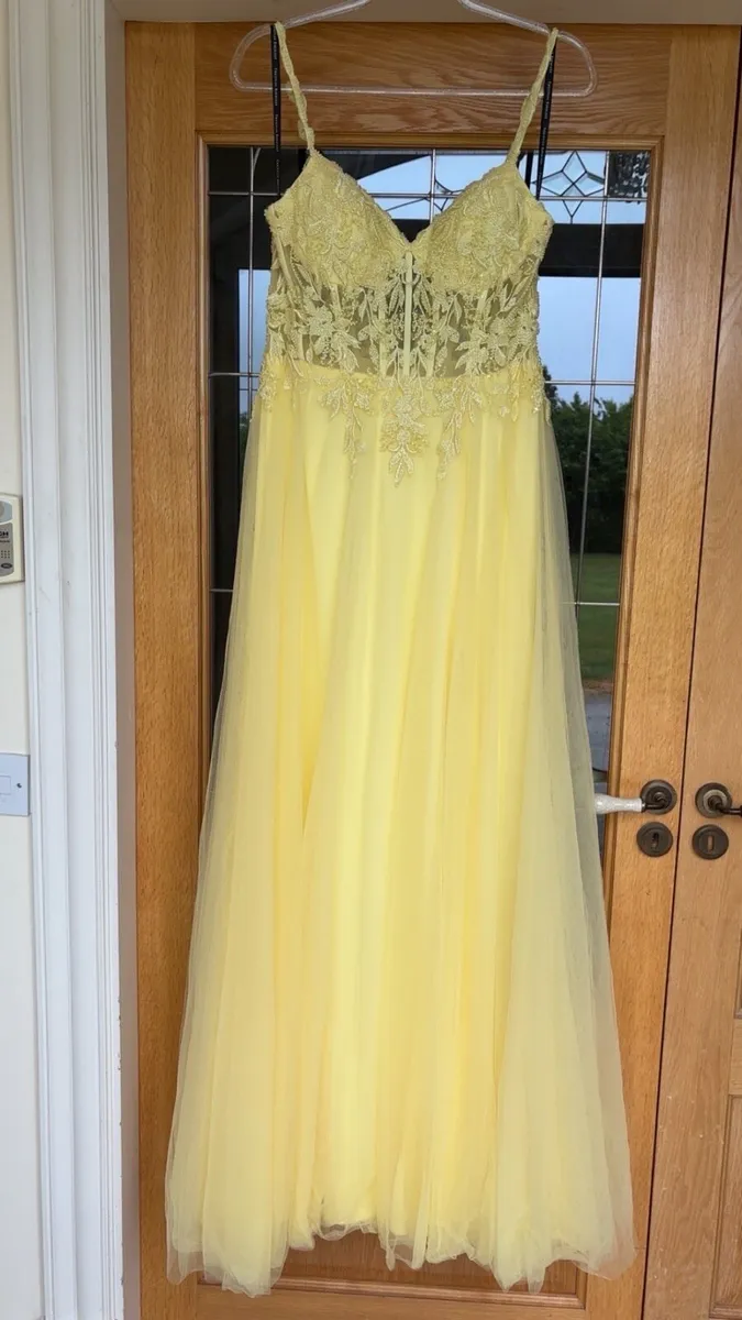 Yellow Diamanté Debs Dress - Image 1
