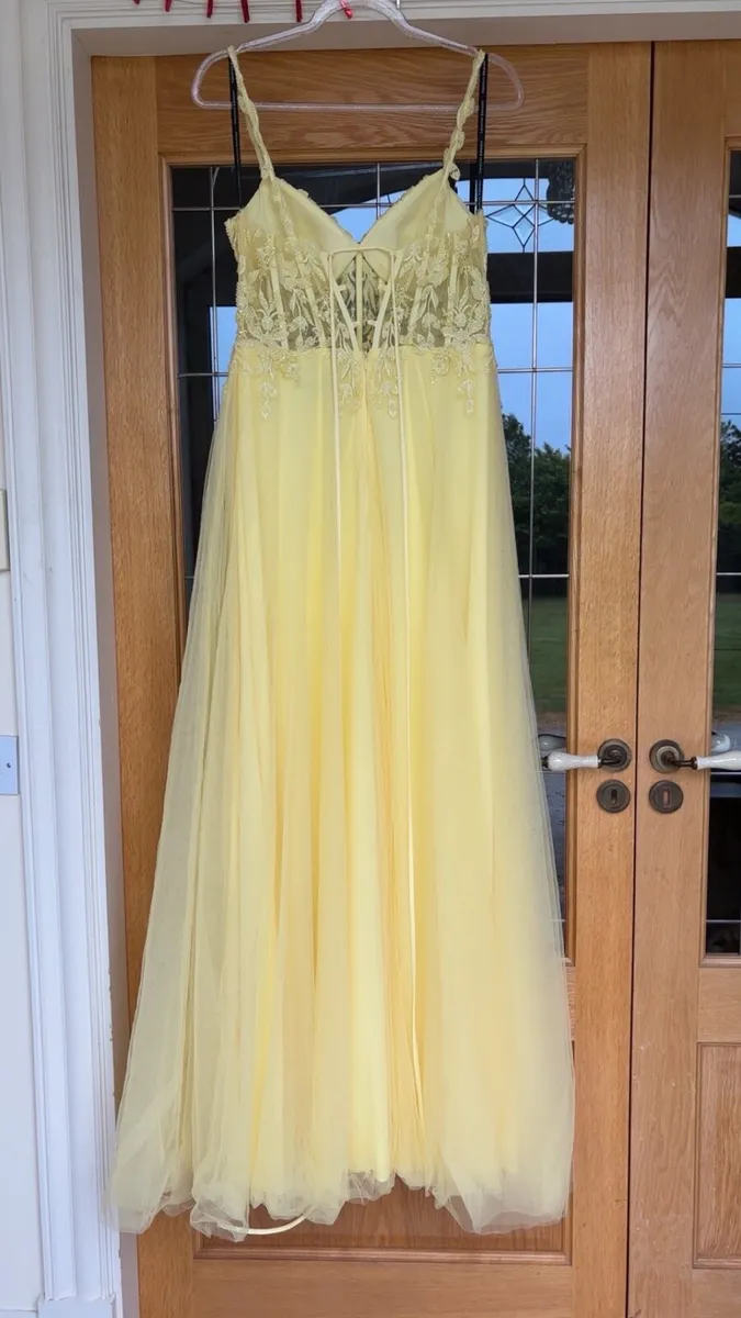 Yellow Diamanté Debs Dress - Image 2