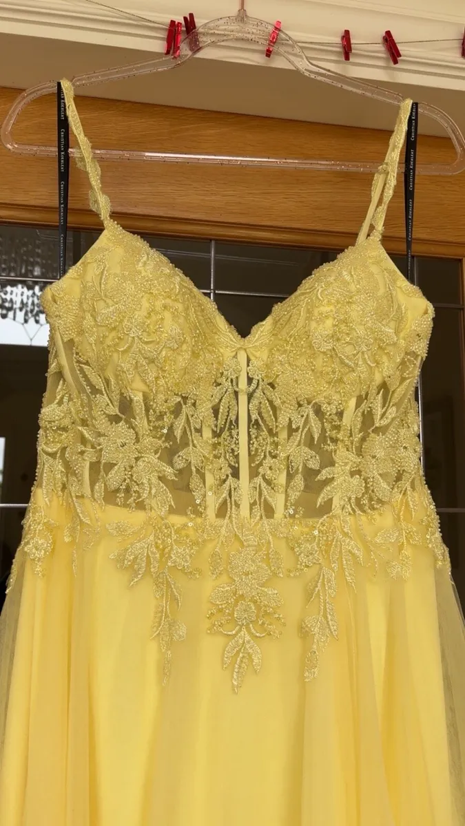 Yellow Diamanté Debs Dress - Image 3
