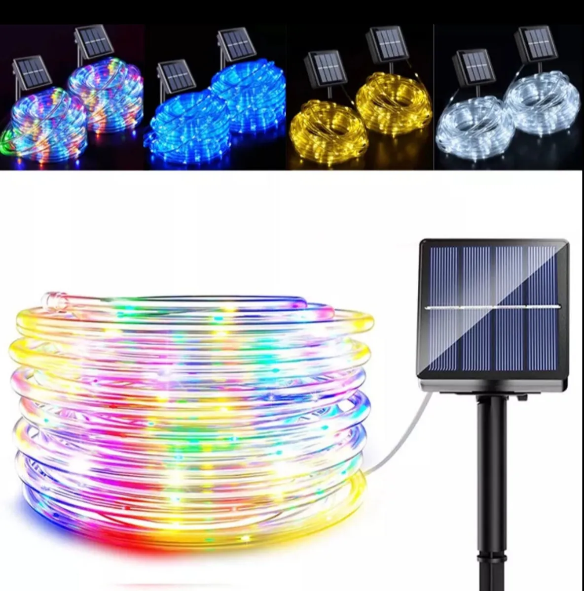 Solar Powered Rope LED String Lights Waterproof - Image 1