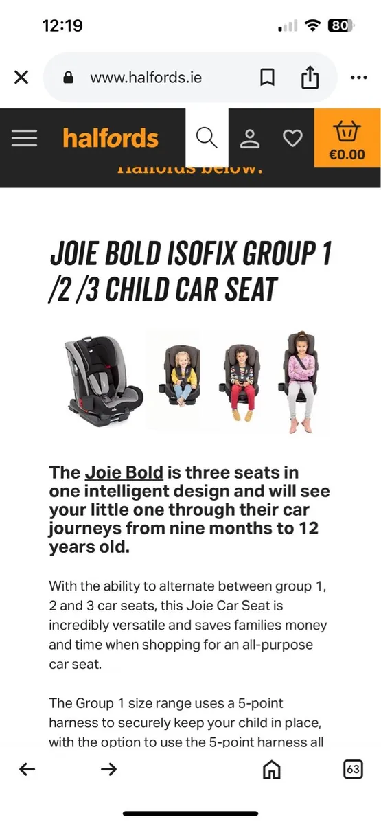 2  X Joie Bold car seats - Image 3