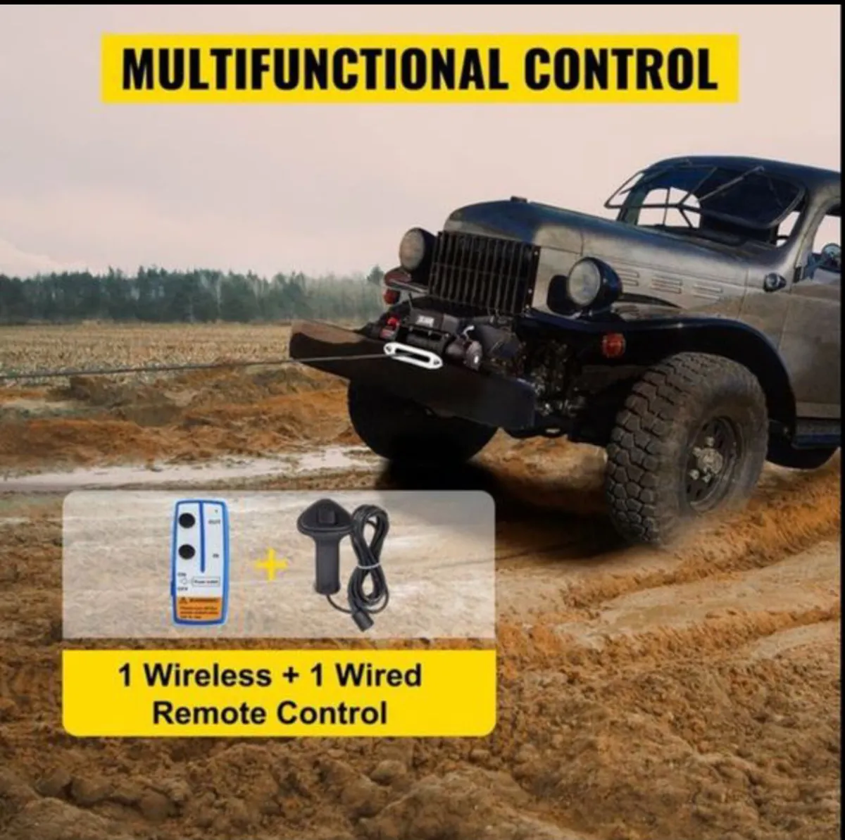 Electric Winch 12V 13500lbs/ 6123KG Synthetic rope - Image 4