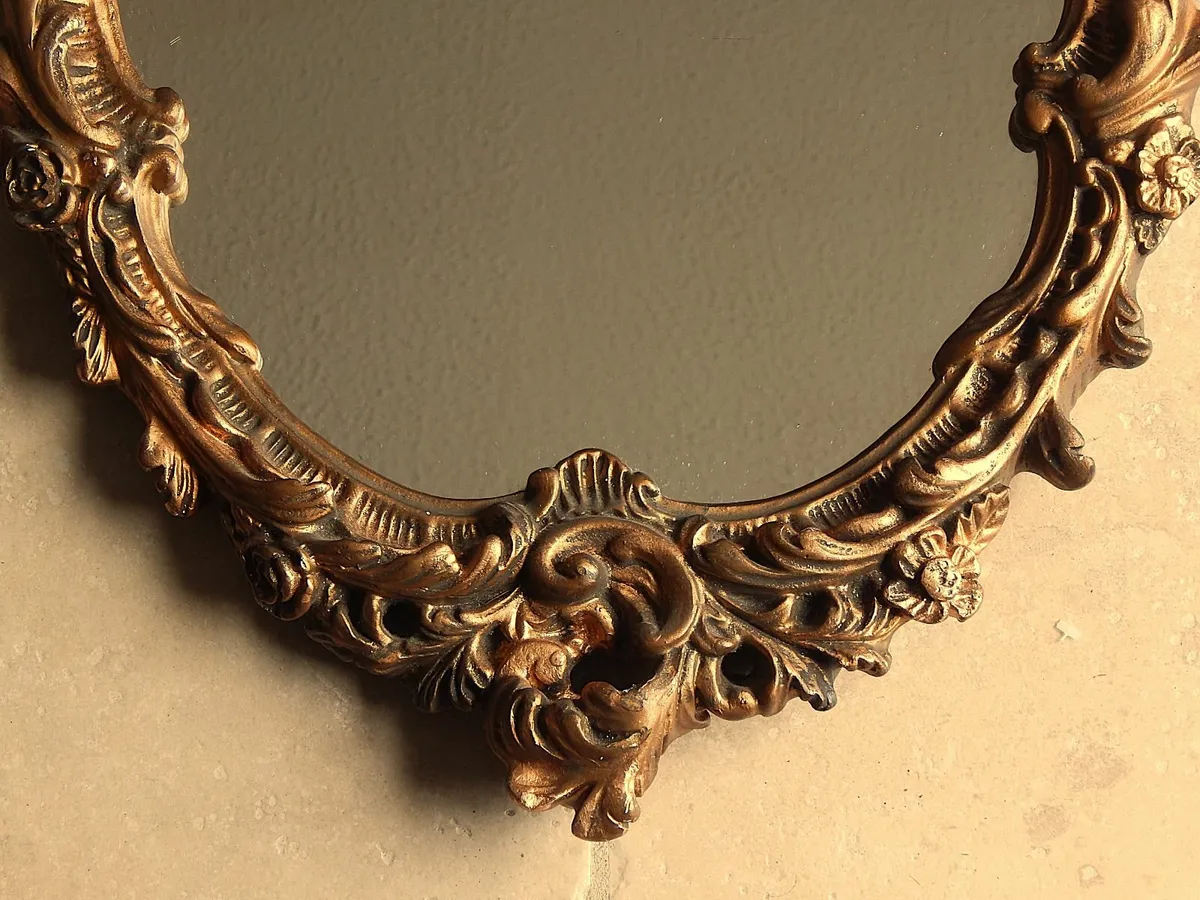 Wall Mirror in Ornate Vintage Plaster Frame - Image 3