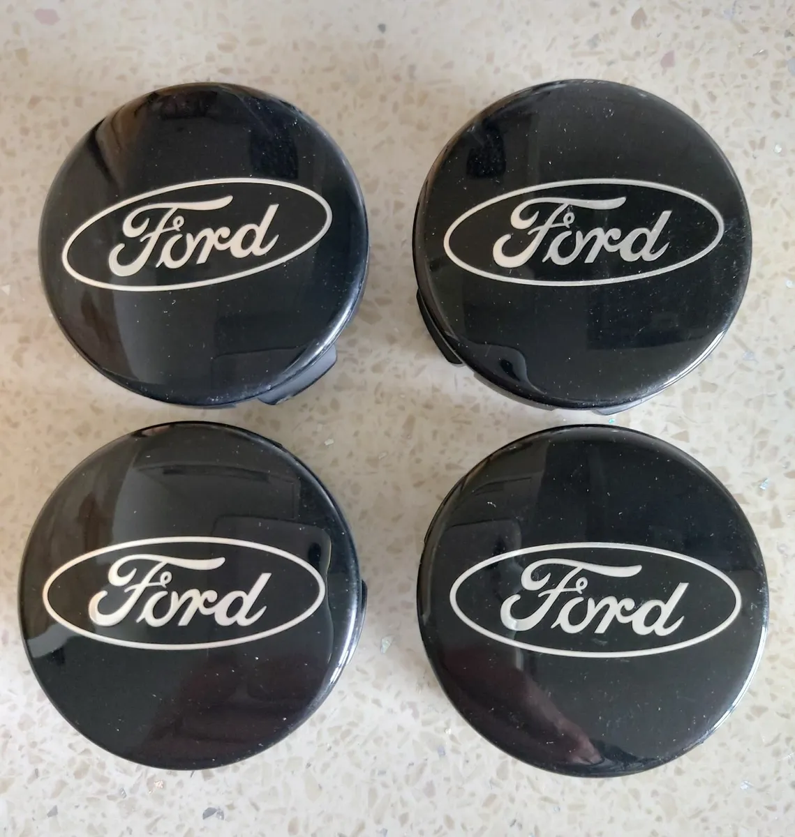4 x  Black Ford Centre Caps - FREE POST - Image 1
