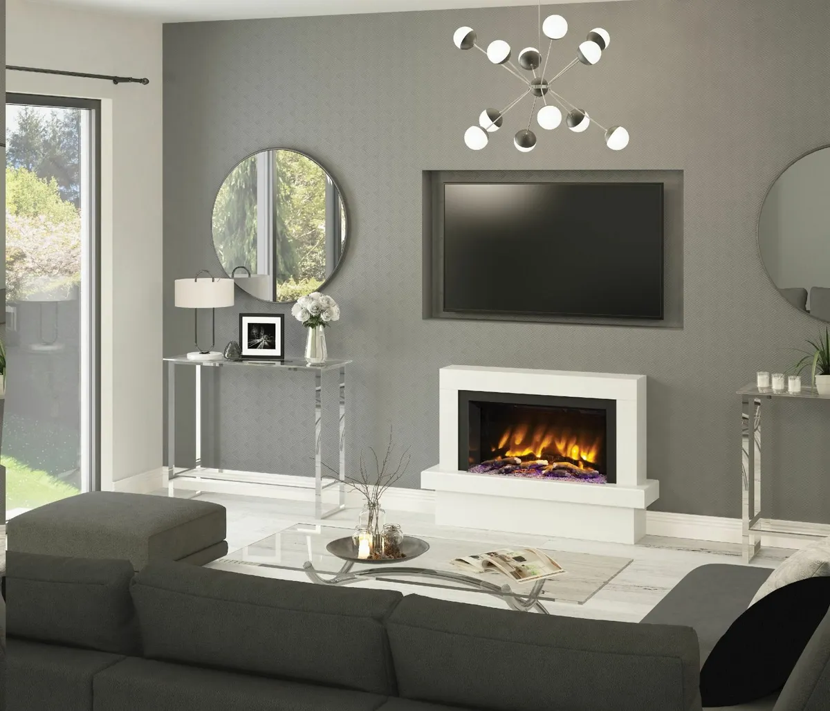 IMPERO Floorstanding Electric Fireplace Suite - Image 1