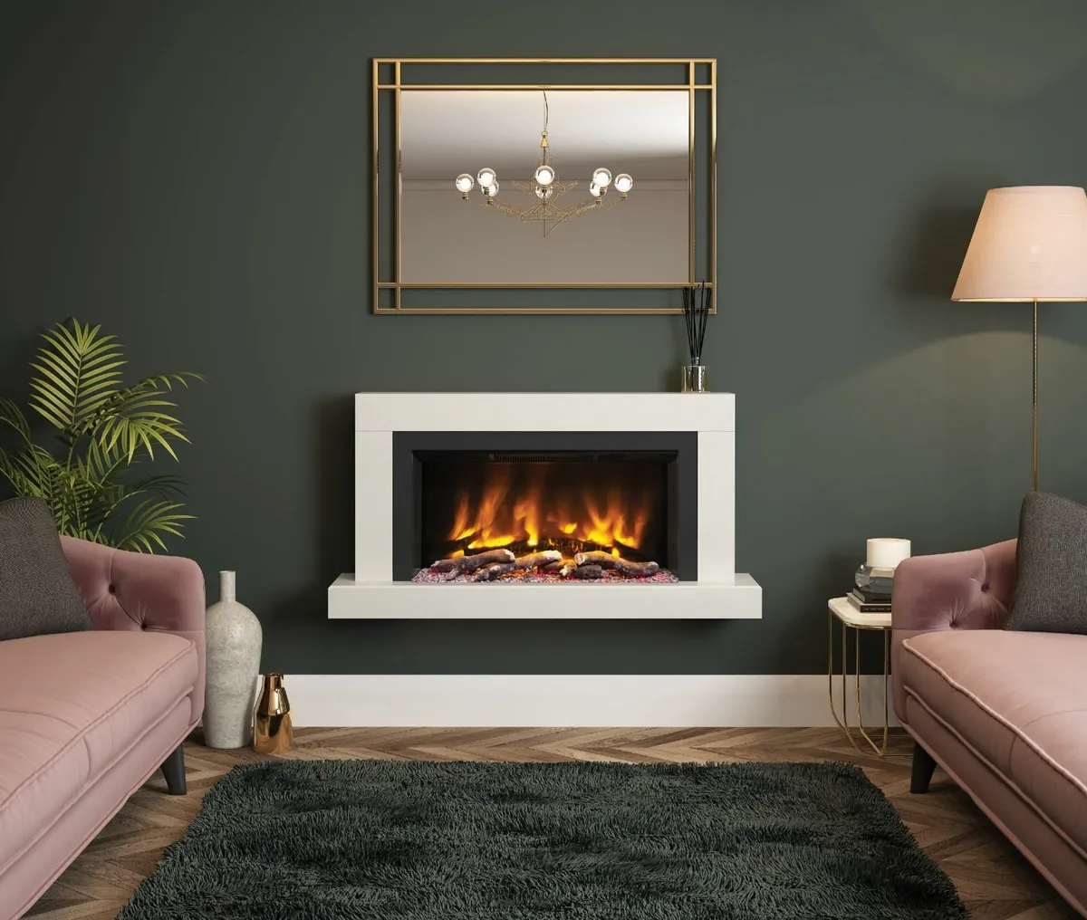 IMPERO Wall Mounted Electric Fireplace Suite - Image 1
